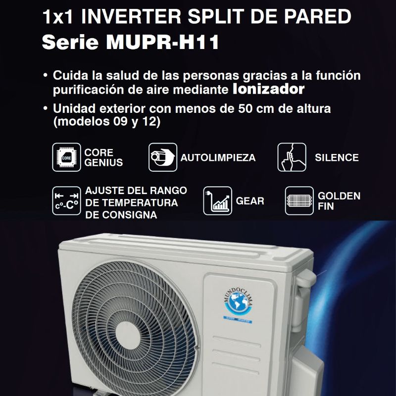 Aire acondicionado MUNDOCLIMA MUPR-12-H11 / 3.027 FRIG A++