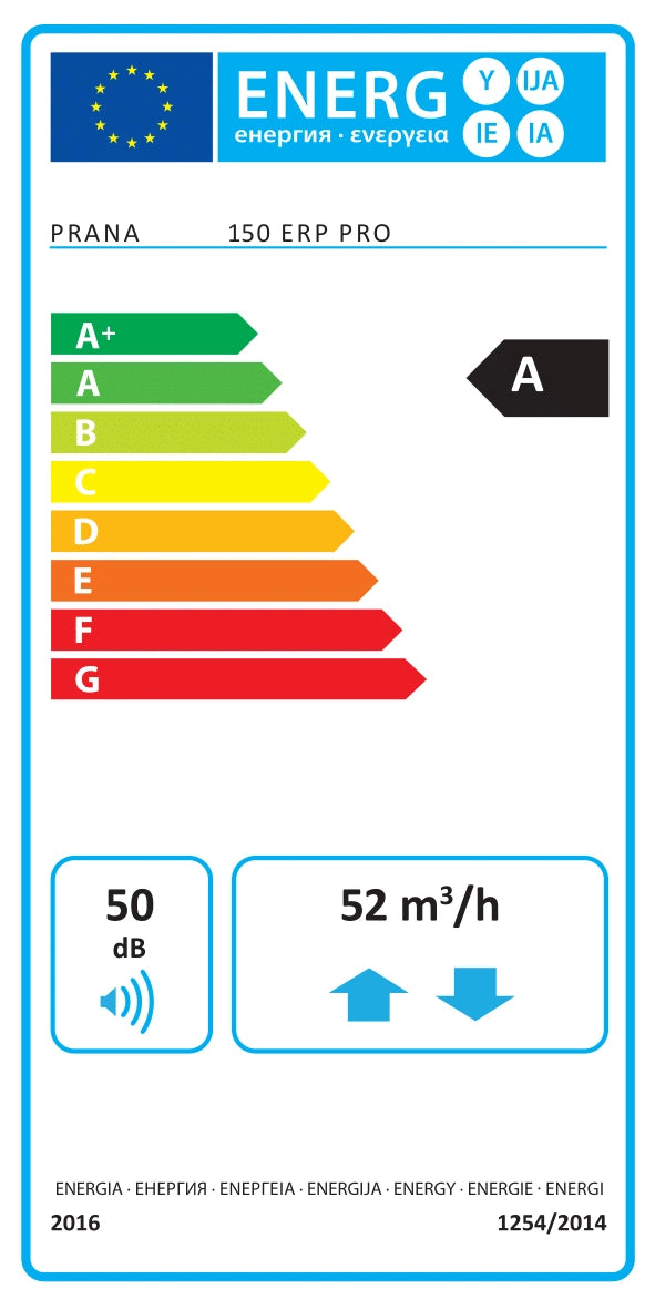 Recuperador de Calor PRANA 150 ErP Pro | Ventilación Eficiente y Silenciosa