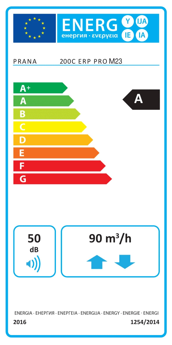 Recuperador de Calor PRANA 200 ErP Pro | Ventilación Eficiente y Silenciosa