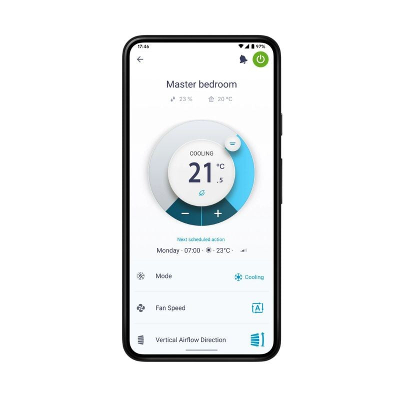 App Daikin Onecta para controlar el Emura 3 TXJ25 por WiFi desde el móvil
