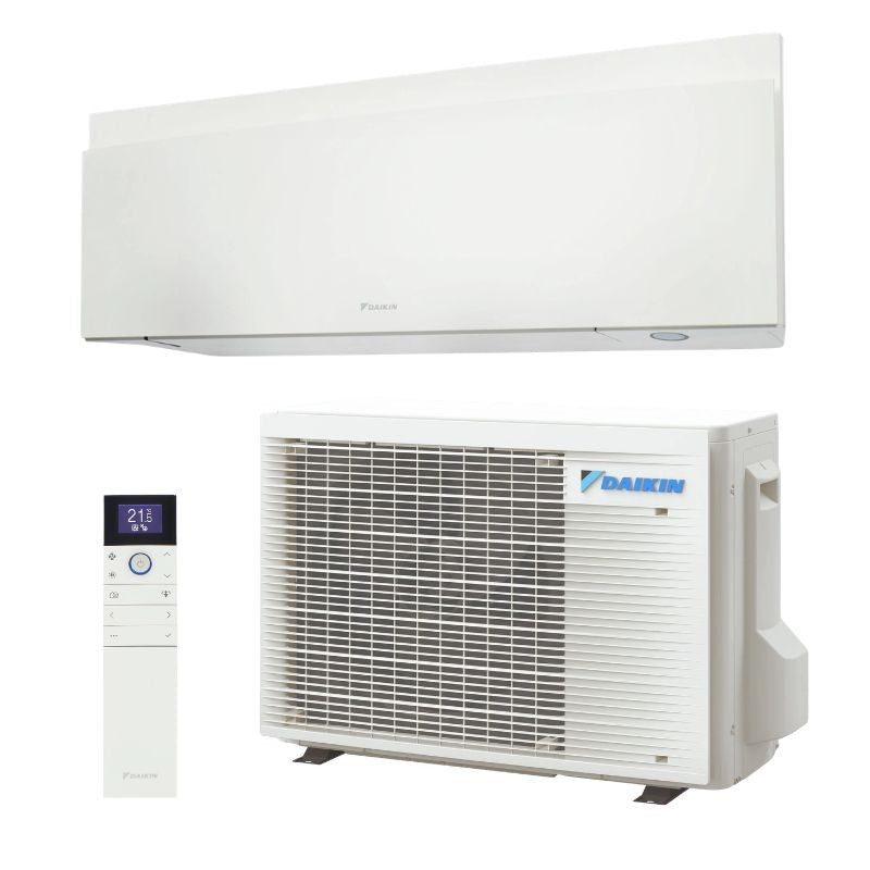 Daikin Emura 3 TXJ25 blanco: unidad interior FTXJ25AW9, unidad exterior RXJ25A9 y mando a distancia